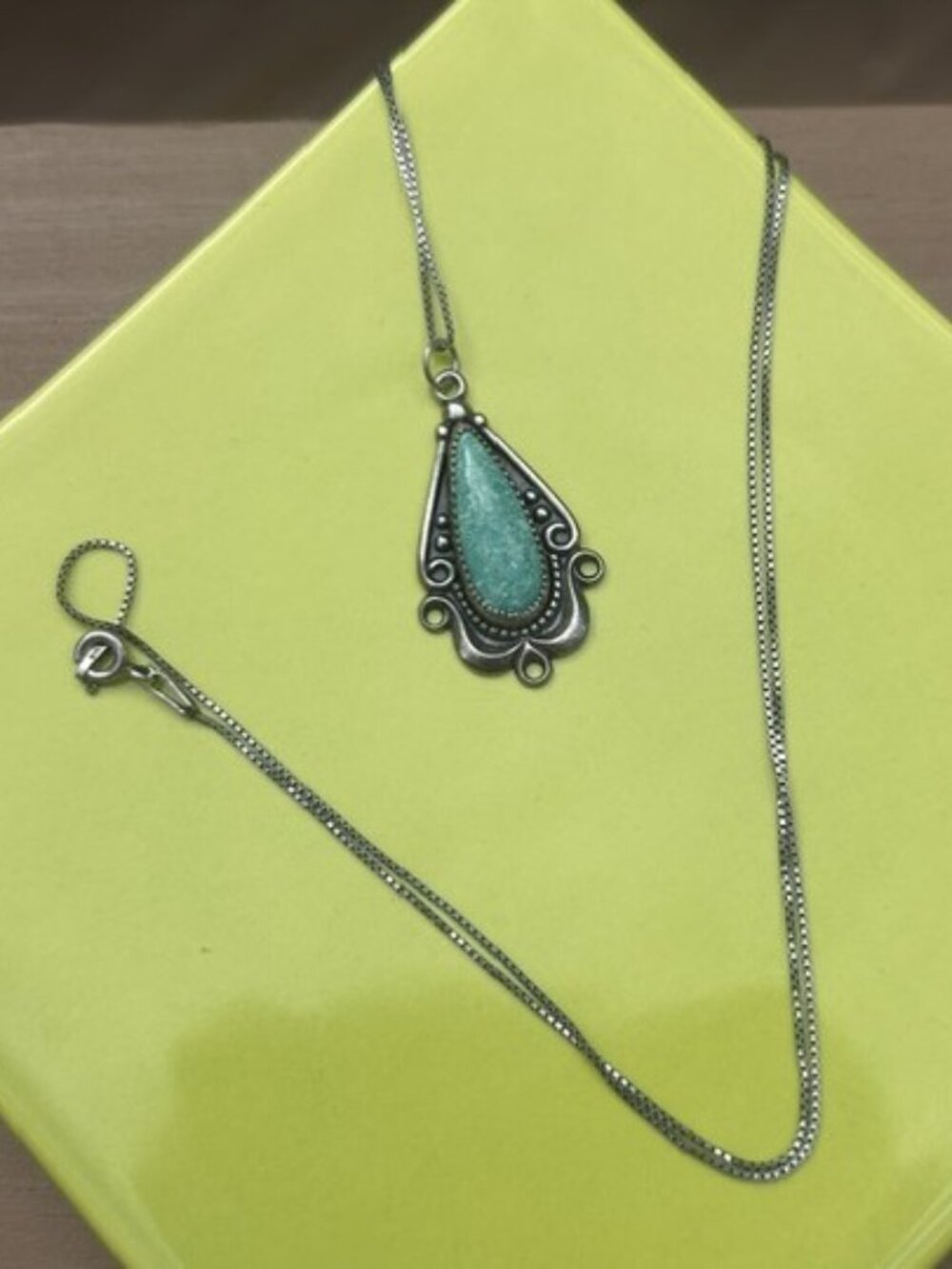 BELL TRADING POST Turquoise Sterling Silver Pendant NECKLACE